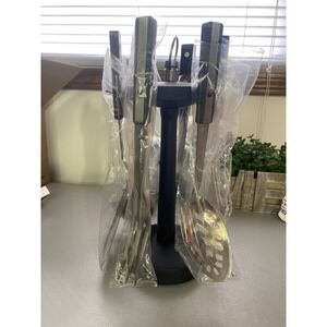 Stainless‎ Steel Kitchen Utensil Set with Rotating Holder Black